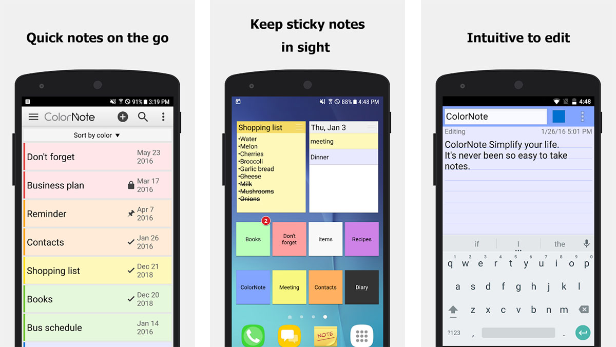 ColorNote screenshot 2019 ColorNote is one of the best note taking apps for android