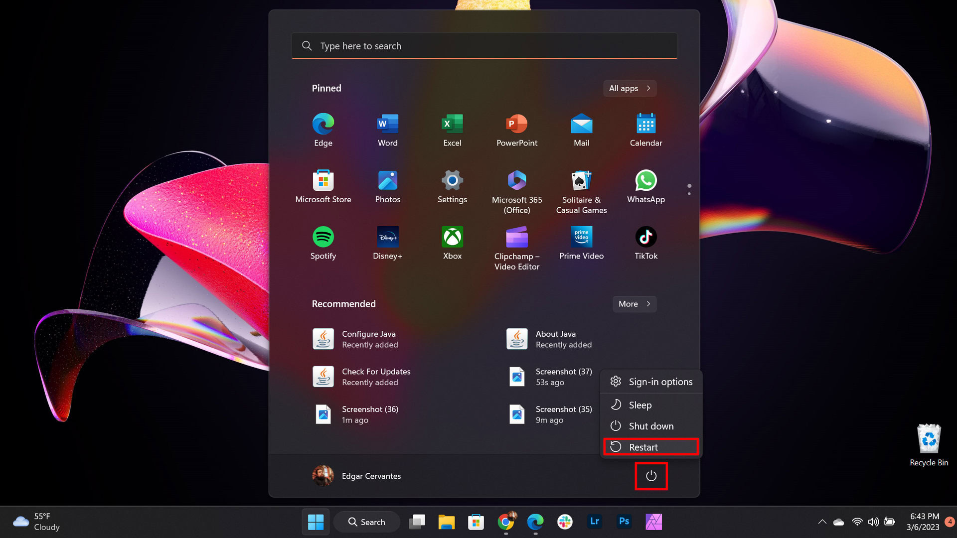 How to restart Windows 2