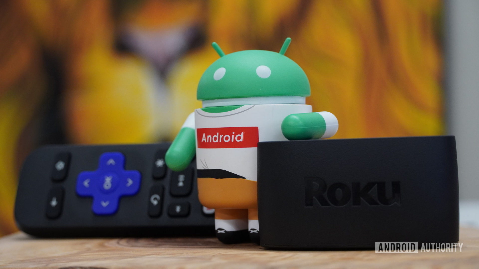Roku Express with Android figure Roku Express with Android figure