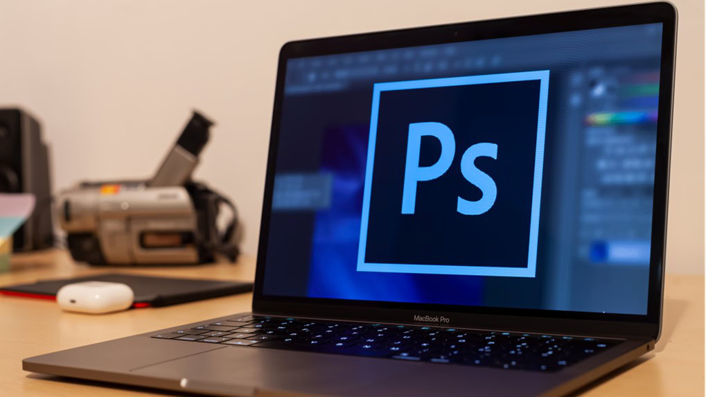 Photoshop Logo on a Laptop Photoshop Logo on a Laptop