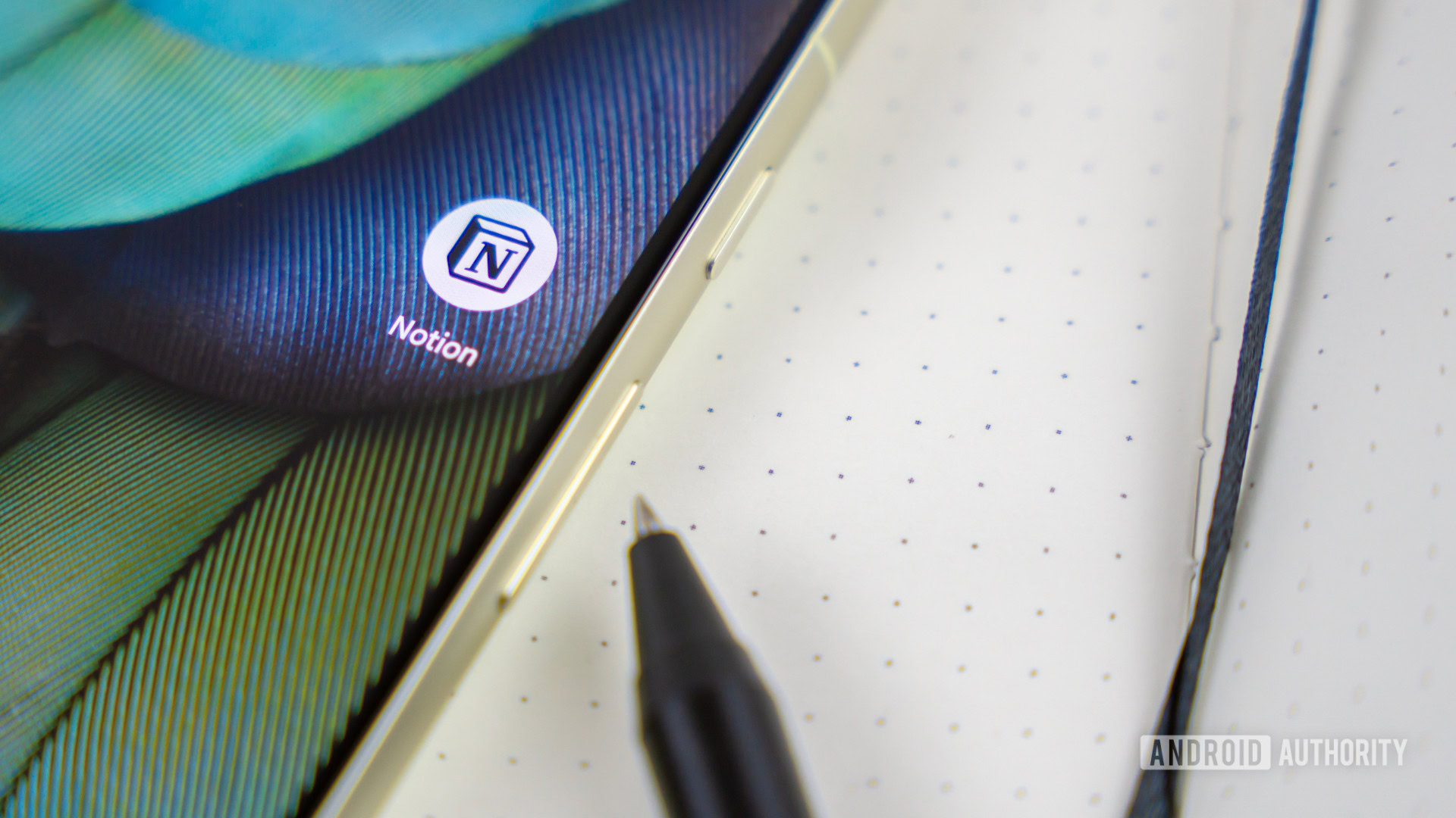Notion app icon on smartphone next to office accessores Stock photo Notion app icon on smartphone next to office accessores Stock photo
