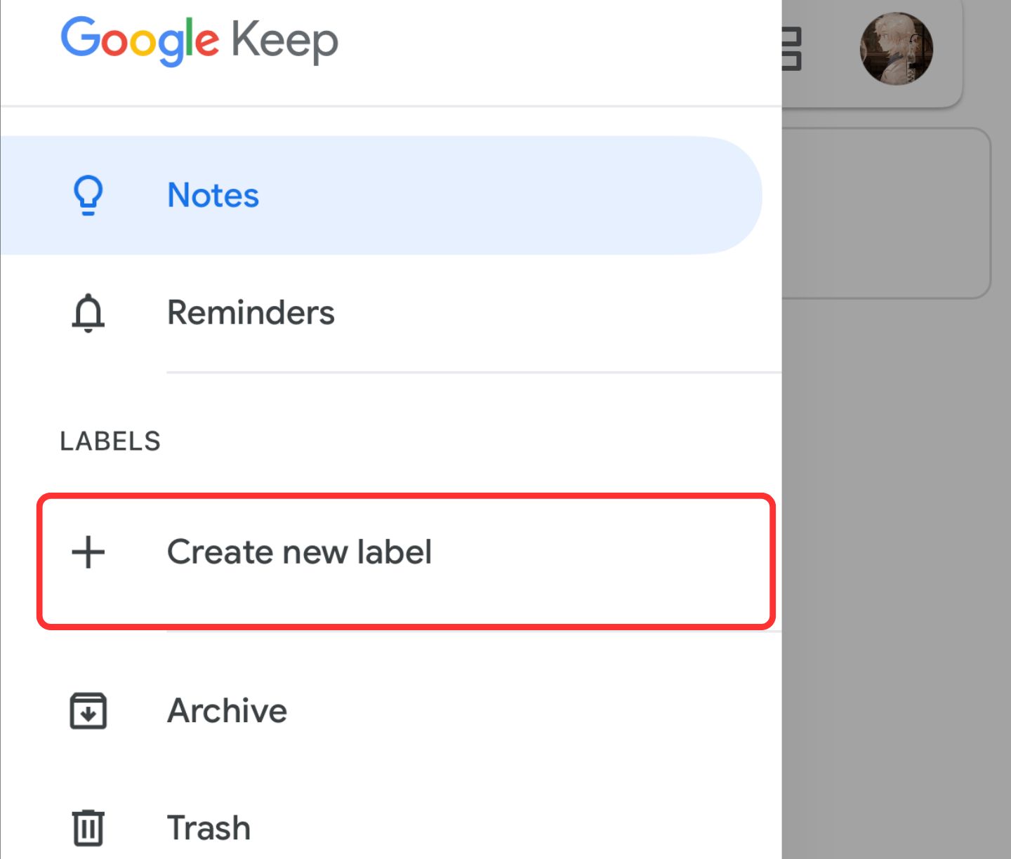 google keep label google keep label