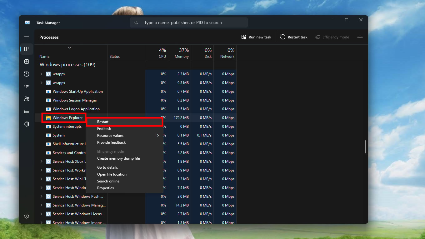 Restart the Windows Explorer on Windows 11 Restart the Windows Explorer on Windows 11
