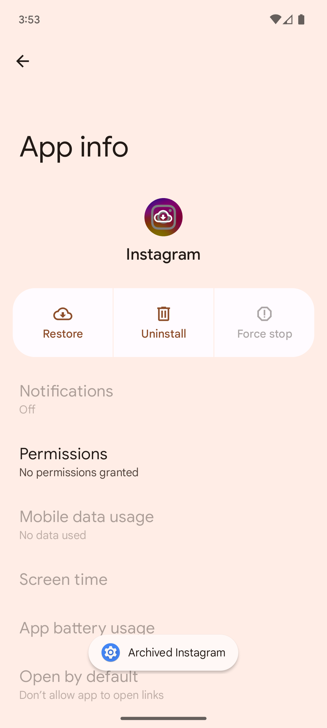 Android 15 App Archiving Screenshots (2)
