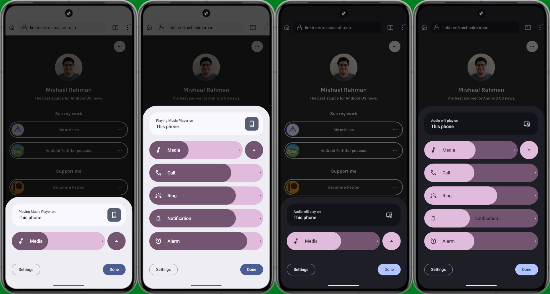 Android 15 new volume panel UI Android 15 new volume panel UI