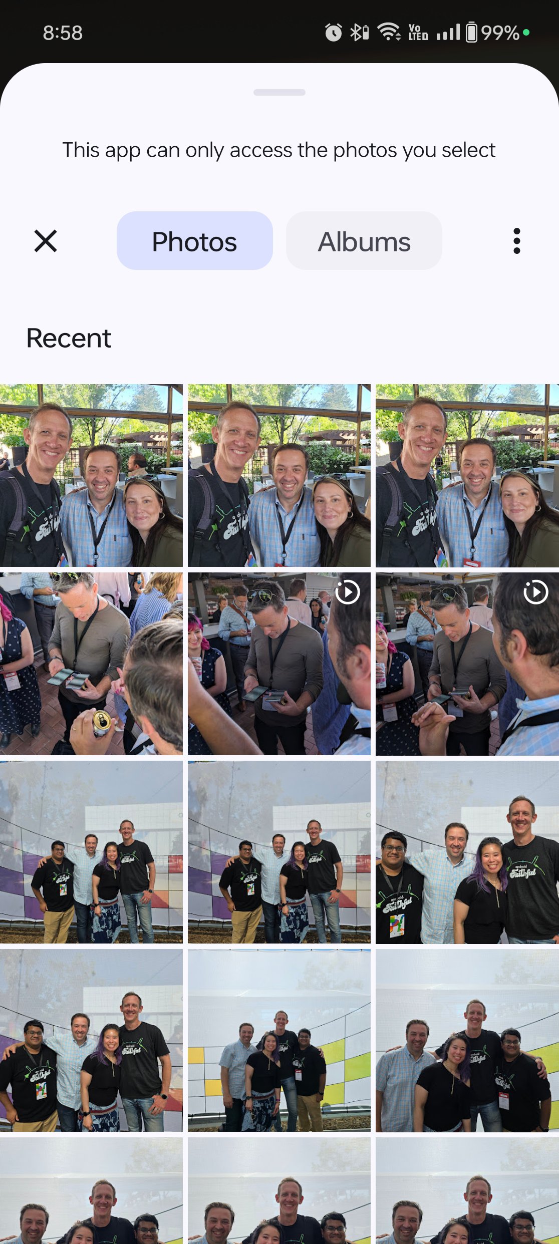Android Photo Picker Photos Tab