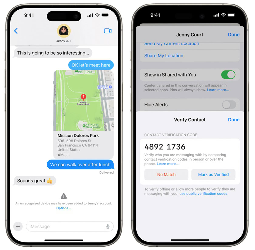 Contact Key Verification on iOS 17.2