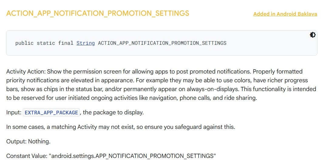 Promoted notifications documentation in Android 16 Promoted notifications documentation in Android 16