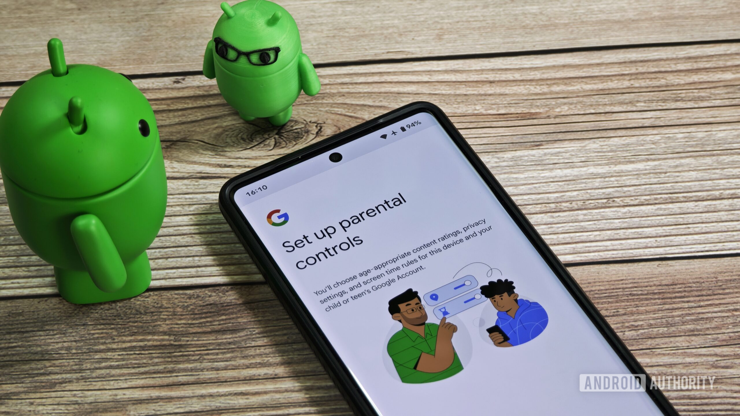Setting up parental controls via Family Link on Android
