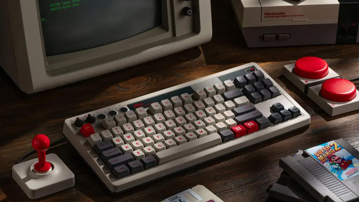 8BitDo Retro Mechanical Keyboard with joystick and buttons